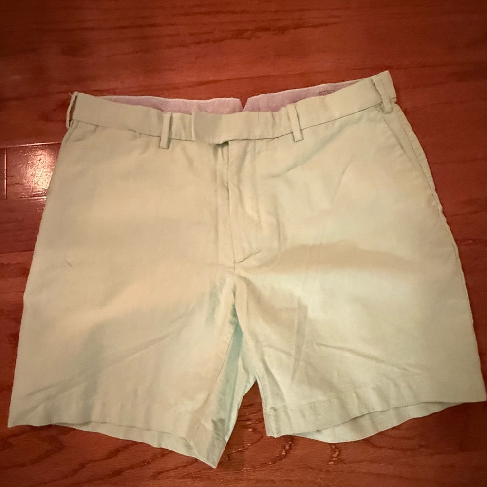 Mens Polo by Ralph Lauren Mint Green Flat Front size 36.